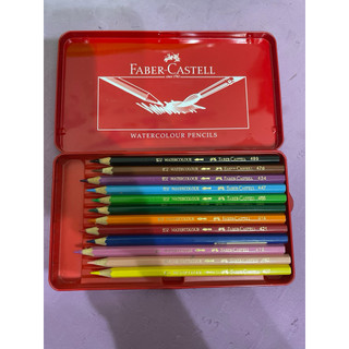 輝柏水性色鉛筆12色FABER-CASTELL紅色鐵盒裝