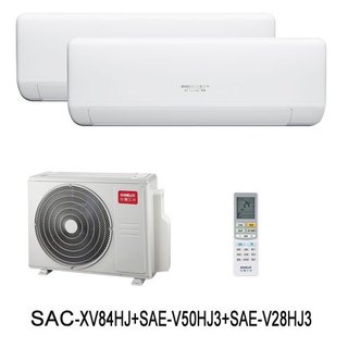 台灣三洋 4+9速捷淨一對二 一級變頻冷暖 SAC-XV84HJ+SAE-V28HJ3+ SAE-V50HJ3