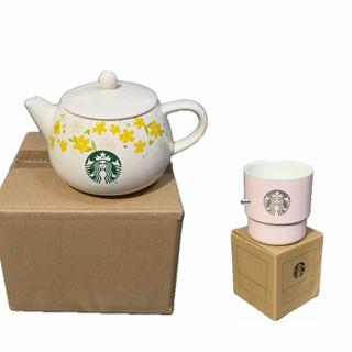 星巴克 STARBUCKS【夏日花園茶壺 591ml/粉女神陶瓷不鏽鋼杯 207ml】全新