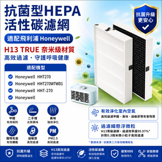 適用 Honeywell 個人用空氣清淨機 HHT270WTWD1 HHT270 HEPA 2合1空氣濾網