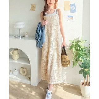 日本預購【Lottie🇯🇵】CLASSICAL ELF すっきり、華奢見え。立體編織 日系清透渡假風 無袖連身洋裝