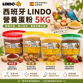 LINDO 營養蛋粉 5Kg 鳥類營養粉 蜂蜜 水果 核果 甲殼素