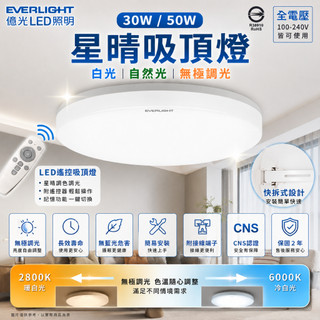 億光 LED吸頂燈 30W 50W 星晴 吸頂燈 無線搖控 保固兩年 一組兩入