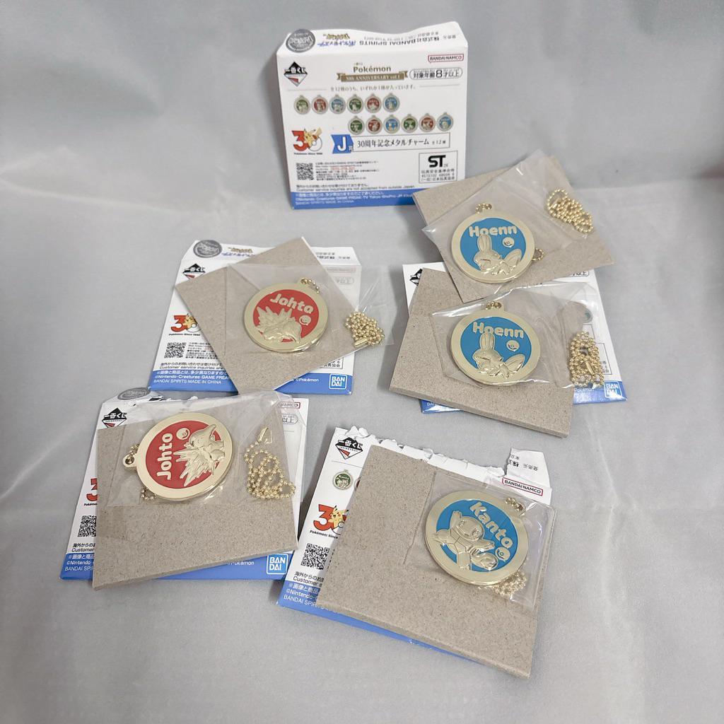 寶可夢Pokémon 30週年紀念 一番賞 J賞 水躍魚 火球鼠 傑尼龜 金屬吊飾
