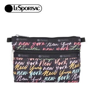 Lesportsac Cosmetic Clutch 雙層拉鍊化妝包 收納袋 盥洗包 女包(紐約塗鴉風)