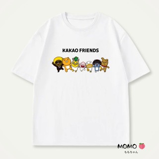 【MOMO】KAKAO FRIENDS短袖t恤 情侶裝短袖 萊恩 Ryan 屁桃上衣 oversize t恤顯瘦短袖厚磅