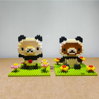[練工作室] 二手出清 日本正版 nanoblock 微型積木 拉拉熊＆牛奶熊 變裝熊貓版
