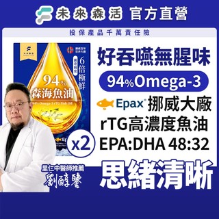 未來森活 94%高濃度森海魚油30顆｜多入組 高濃度魚油 深海魚油 Omega-3 EPA DHA 魚油