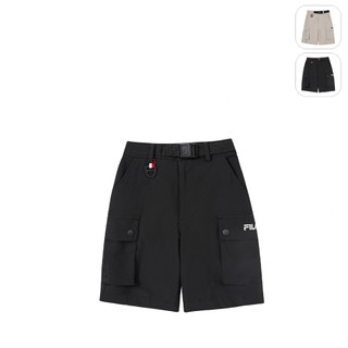 【FILA】KIDS 孩童款 平織短褲-黑色 1SHZ-8437-BK