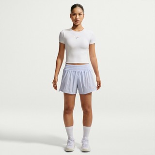 【NIKE 耐吉】女短袖 輕度支撐 慢跑 AS W NK1 DF SS PAD BRA TOP 白 IV4971-100
