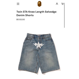 APE Twin STA Knee Length Selvedge Denim流星 短褲 潮流正品 牛仔短褲