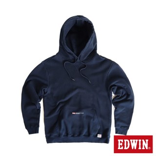 EDWIN 男款 60週年限定 W LOGO水墨帽T(丈青色)