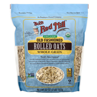 效期2028年7月, Bob's Red Mill, 鮑勃紅磨坊, 有機輾制燕麥，全穀物 美國原裝 當天出貨