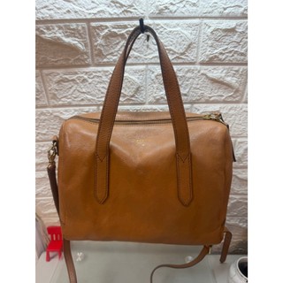 二手 FOSSIL Sydney精選皮革波士頓包 長25cm 真皮