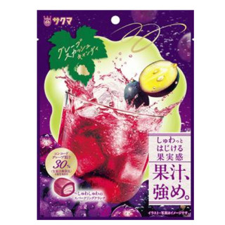 👻進口商直營 👻日本同步流行 佐久間Sakuma含果汁的#92156 葡萄果汁氣泡糖 清爽感2027/06
