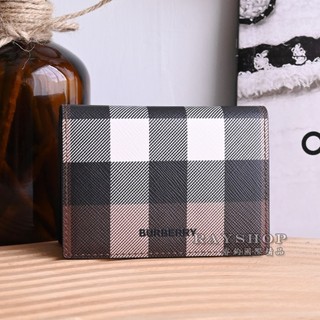睿鈞國際精品 BURBERRY 8072739 經典英式格紋對開隨身卡夾.樺木棕 現貨