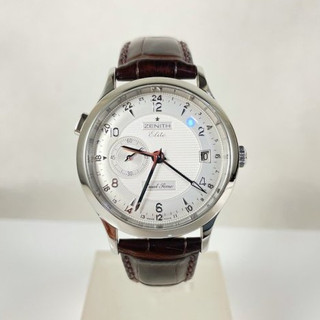 [卡貝拉精品交流] ZENITH 真力時 手錶 Elite Dual Time 機械錶 男錶 兩地時間 皮帶錶 專櫃正品