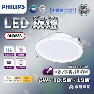 🌟【飛利浦PHILIPS】 LED 6W 10.5W 13W 16.5W 21.5W DN028B 崁燈 全系列
