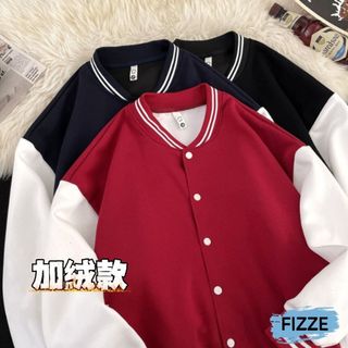 外套 情侶裝外套拉鍊外套復古潮流夾克男女 美式休閒外套 寬鬆休閒長袖男女百搭 BCTN02【FIZZE】