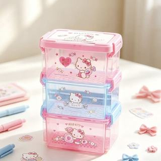 【三麗鷗 Sanrio】Hello Kitty 奶糖系列 三層疊疊收納盒 桌上型抽屜式收納盒 迷你小物整理盒