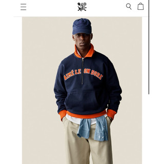 AIMÉ LEON DORE Logo-Embroidered Cotton-Jersey Half-Zip 長袖上衣