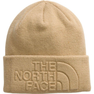 官方正貨 全新 The North Face 北面男女款米色舒適保暖針織大尺寸LOGO壓花 毛帽 原價1980