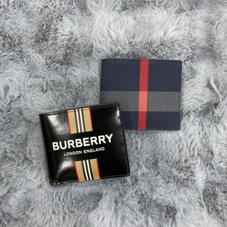 BURBERRY 博柏利 黑.紅藍皮夾經典格紋8卡短夾(勿直接下單請先聊聊)