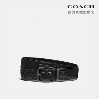 【COACH】挽具釦可剪裁雙麵皮帶，38MM- 黑色(C1039)｜官方直營