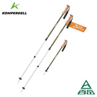 [Komperdell]鋁合金旋轉軟木握把登山杖 (單支) 綠 1742339210【士林百嶽】