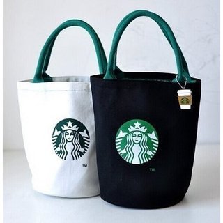 [全新] 星巴克（Starbucks）黑經典女神提袋，品牌帆布托特包 / 環保手提袋