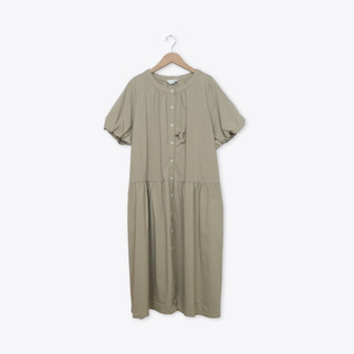 【Dailo】涼感熊臉花苞袖洋裝 卡