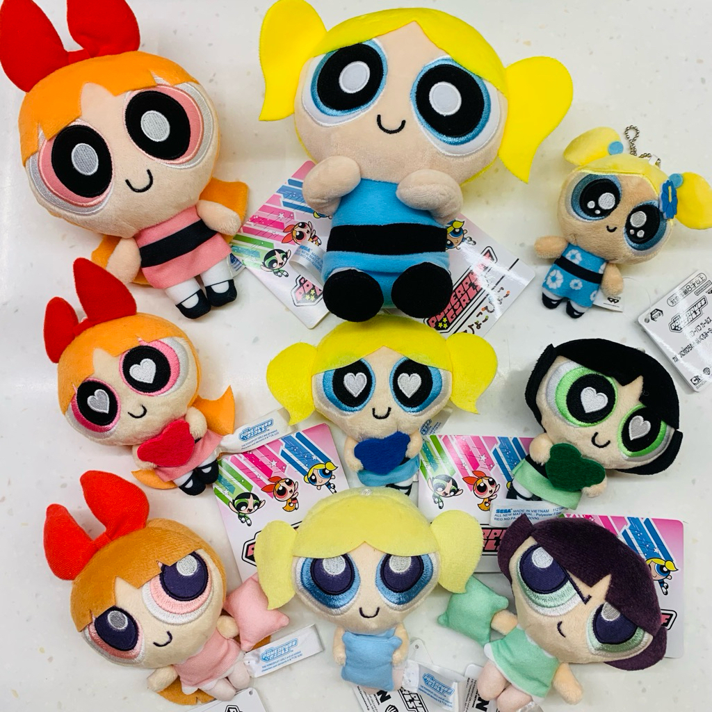 ❤Lika小舖❤飛天少女綜合 日本帶回 全新正版現貨 飛天小女警景品玩偶布偶娃娃 毛毛泡泡花花吊飾 東北
