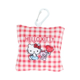 日本 sun-star 三麗鷗 Hello Kitty & Tiny Chum tetemo環保購物袋/ 附收納扣/ 紅 eslite誠品