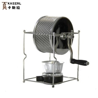【卡斯拉 KASZRL】手搖咖啡豆烘焙機 304 不鏽鋼滾輪式 家用 DIY 小型烘豆器具 咖啡愛好者居家手工烘焙專用