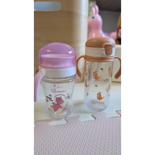 九成新evorie寶寶幼兒兒童微笑tritan直飲水壺、啜飲杯