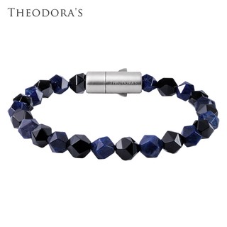 【THEODORA'S】暗藍星軌｜黑瑪瑙藍紋石礦石手鍊-中性款【希奧朵拉】