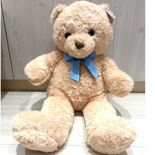 【日本正版景品】全新帶吊牌 YELL Wonderful Bear EX BIG 特大泰迪熊玩偶 75cm / 藍絲帶