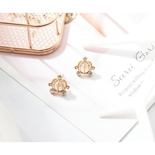 {Luna Jewelry🥰日常的微光} 南瓜馬車耳環 防敏鋼針 韓款耳環 抗過敏耳環 純鋼飾品 耳環 耳飾 養耳洞耳環
