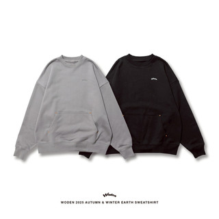 WODEN 2025 Autumn & Winter Earth Sweatshirt 大學T 衛衣 黑色 灰色 男女