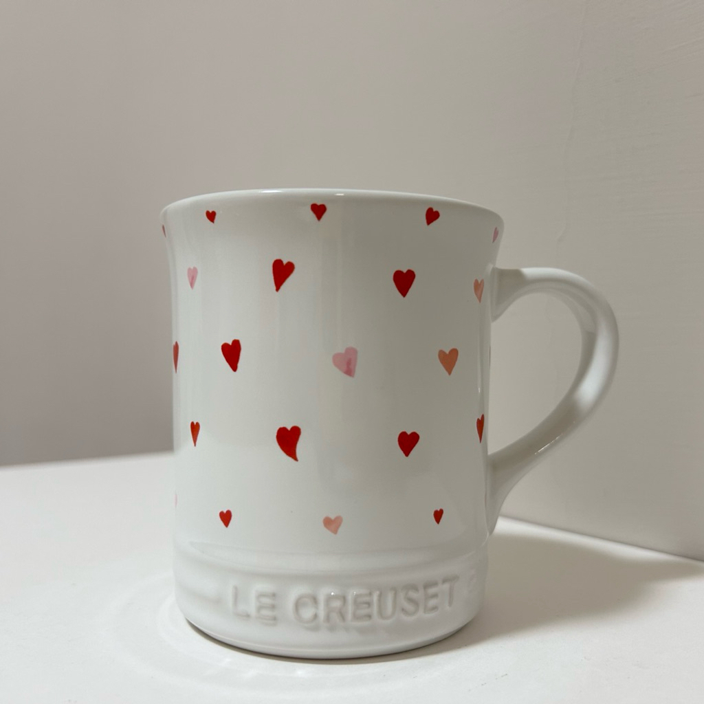 正版 LE CREUSET 白色 粉色系 愛心 馬克杯 現貨 全新