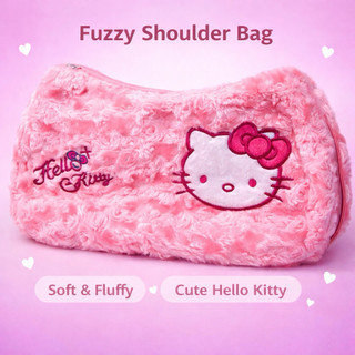 Hello Kitty毛絨肩背小包可愛小包冬季肩背包