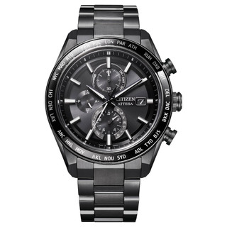 CITIZEN 星辰 ATTESA系列 AT8294-59E 鈦金屬電波對時光動能男士腕錶 黑麵 42mm