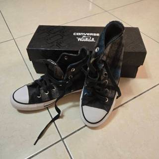 [當日出貨]Converse Woolrich聯名款 黑色羊毛高筒鞋✨Chuck Taylor All Star Hi