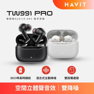 【Havit 海威特】SPACE NC01T 雙降噪Hybrid ANC 藍牙耳機 (TW991 PRO)