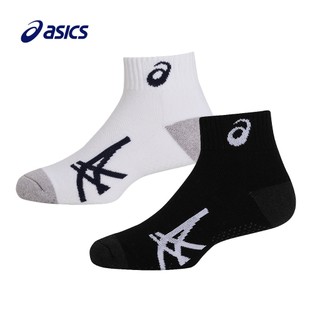 ASICS【授權經銷商】運動短筒襪 男女中性款 透氣厚底止滑 白3033C241-100 黑3033C241-001