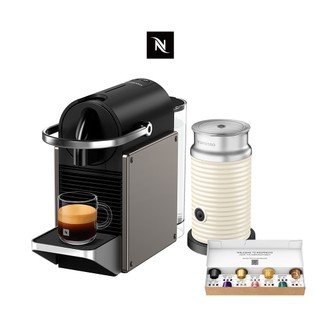 【Nespresso】膠囊咖啡機 Pixie (三色任選) Aeroccino3奶泡機組合/贈咖啡組