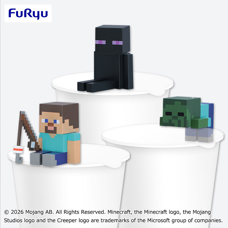 🔥鹿本🔥現貨！ 日版 景品 FuRyu Minecraft 麥塊 當個創世神 史帝夫 末影人 殭屍 泡麵蓋 公仔 模型