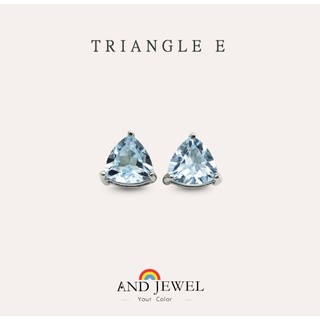 [安珠] 託帕石 天空藍 藍色 三角 6mm 耳環 經典系列 Triangle E 寶石銀飾 AND JEWEL