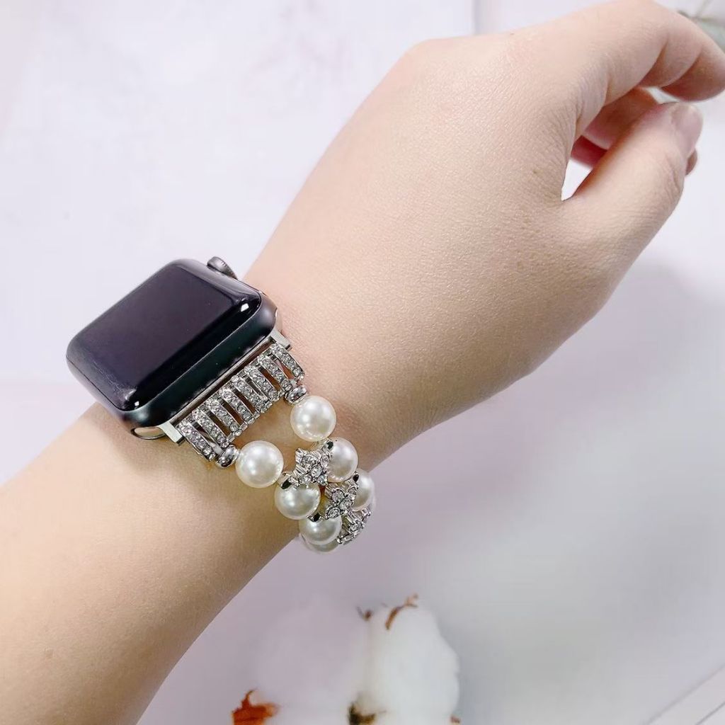 珍珠手鏈錶帶 蘋果表達 手錶表達 Apple watch Ultra S10 S9 S8 SE  44 46 49mm