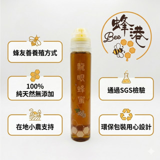 【台灣現貨】Bee蜂港 龍眼蜜 130g 擠壓瓶 隨身蜂蜜 龍眼蜂蜜 十字閥防漏 露營下午茶